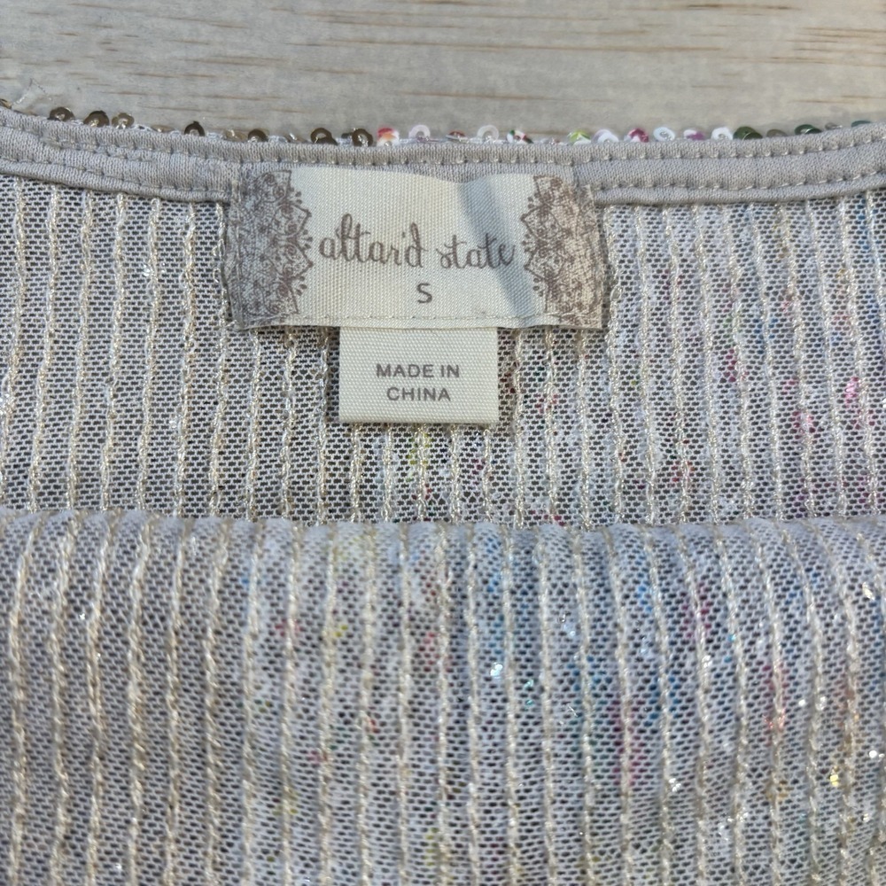 Alter'd State Sequin Rainbow Tank Top Size Small -Stretchy - Picture 7 of 9